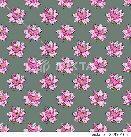 Seamless pattern with Indian or sacred lotus on white background 82950166