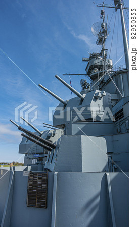 Close up pictures of old WW2 battleship during daytime Close up pictures of old WW2 battleship during daytime 82950355