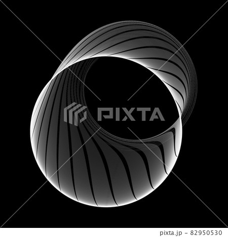 Modern abstract vector illustration. Digital futuristic monochrome linear shape. Beauty of complex contemporary technologies. Geometric background with exquisite round swirl. Element of design. Modern abstract vector illustration. Digital futuristic monochrome linear shape. Beauty of complex contemporary technologies. Geometric background with exquisite round swirl. Element of design. 82950530