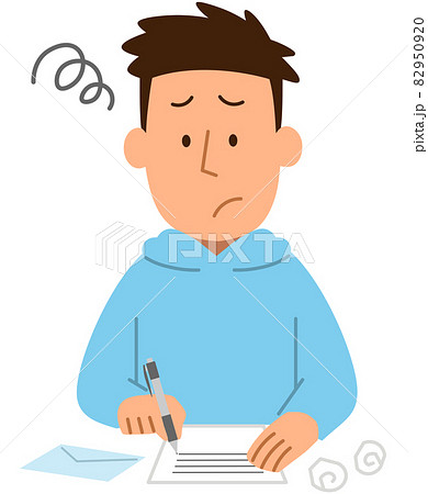 手紙を何度も書き直す男性1 手紙を何度も書き直す男性1 82950920