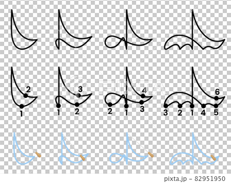 指揮の振り方_イラスト素材セット 82951950