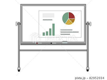 ホワイトボードとプレゼン用資料のイラストのイラスト素材 9534