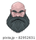 Biker. Character. Bald man. Male face. Hipster. Person with the scar. Bearded man. Male head. Evil person. Vector graphics to design 82952631