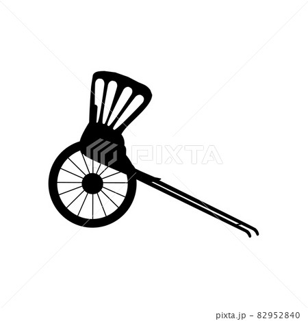 Silhouette hand pulled rickshaw. Traditional transportation 82952840
