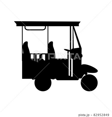 Silhouette auto rickshaw tuk tuk. Silhouette auto rickshaw tuk tuk. 82952849