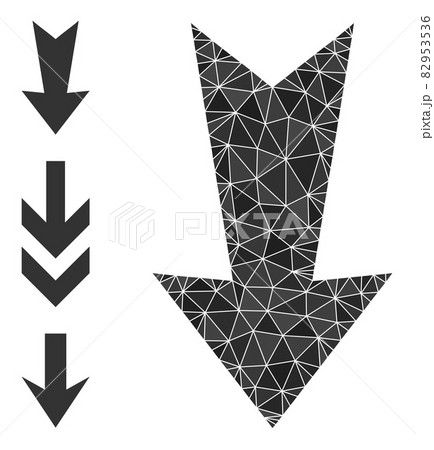 Vector Lowpoly Arrow Down Icon with Bonus Icons 82953536