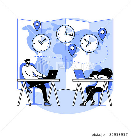 Time zones abstract concept vector illustration. 82953957