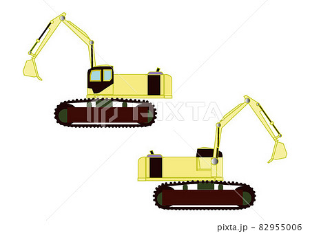 はたらく車 パワーショベルのイラスト素材