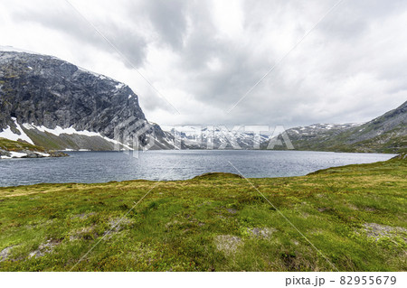 View on lake Djupvatnet near Geiranger in Norway in summer 82955679