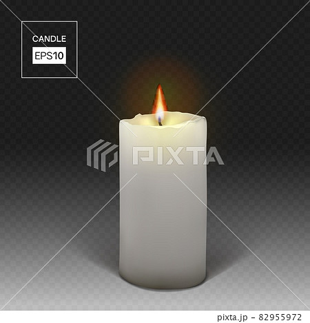 burning white candle on a transparent background 82955972