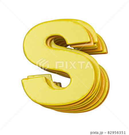 Yellow font Letter S 3D 82956351