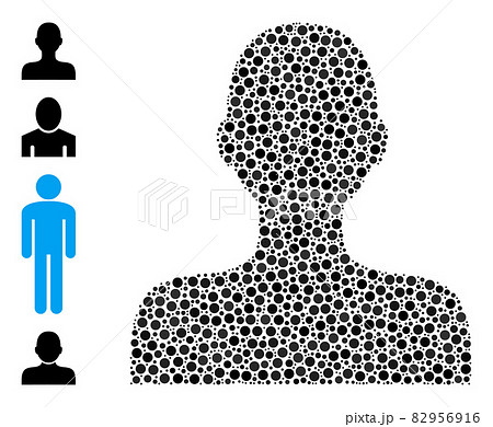 Dotted Boy Collage of Round Dots with Bonus Icons 82956916