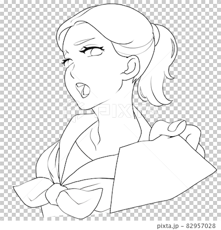 Confession girls line drawing - Stock Illustration [82957028] - PIXTA