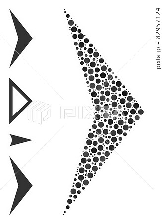 Dotted Arrowhead Right Collage of Circles with Bonus Icons Dotted Arrowhead Right Collage of Circles with Bonus Icons 82957124