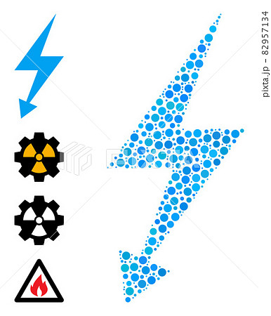 Dotted Electric Strike Mosaic of Circles and Similar Icons 82957134