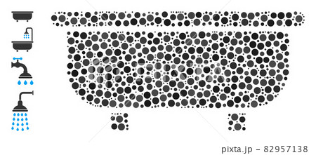 Dotted Bathtub Collage of Circles and Other Icons Dotted Bathtub Collage of Circles and Other Icons 82957138