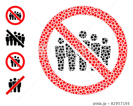 Dotted Forbidden People Crowd Collage of Round Dots with Similar Icons Dotted Forbidden People Crowd Collage of Round Dots with Similar Icons 82957193
