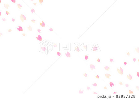 綺麗な舞い上がる桜の花びらの水彩背景イラストのイラスト素材