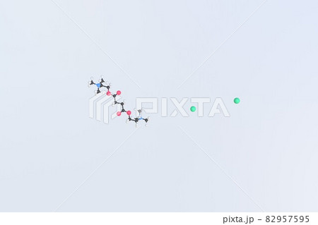 Suxamethonium chloride molecule, scientific molecular model, looping 3d animation 82957595
