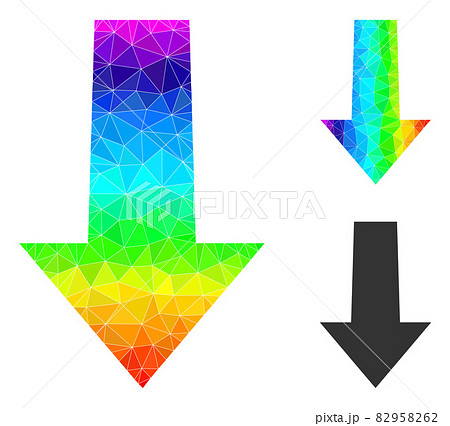 Vector Triangle Filled Arrow Down Icon with Spectral Colored Gradient Vector Triangle Filled Arrow Down Icon with Spectral Colored Gradient 82958262