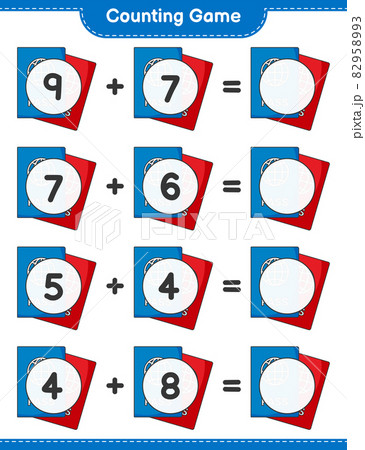 Counting game, count the number of Passport and write the result. Educational children game, printable worksheet, vector illustration Counting game, count the number of Passport and write the result. Educational children game, printable worksheet, vector illustration 82958993