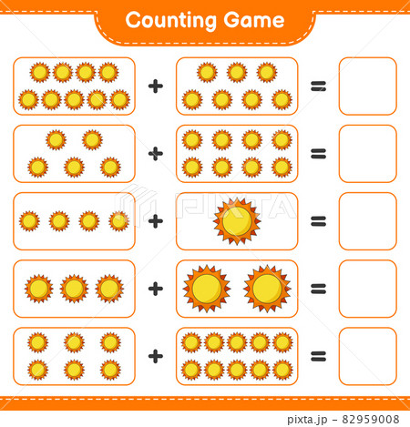 Counting game, count the number of Sun and...のイラスト素材 [82959008] - PIXTA