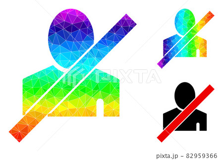 Vector Lowpoly Blacklisted Man Icon with Spectrum Gradient 82959366