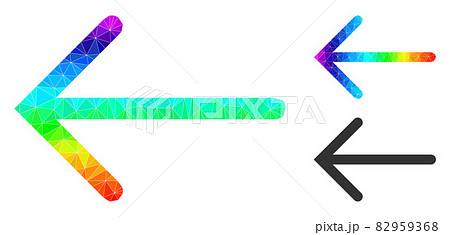 Vector Polygonal Arrow Left Icon with Spectral Colored Gradient 82959368