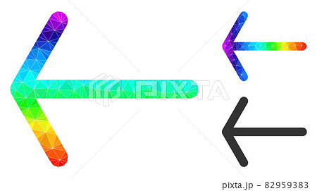 Vector Polygonal Arrow Left Icon with Spectral Colored Gradient Vector Polygonal Arrow Left Icon with Spectral Colored Gradient 82959383