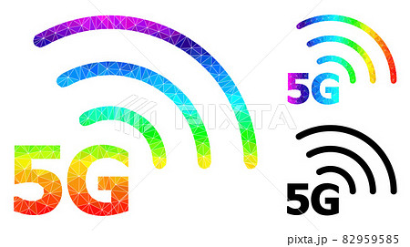 Vector Triangle Filled 5G Internet Icon with Rainbow Gradient Vector Triangle Filled 5G Internet Icon with Rainbow Gradient 82959585