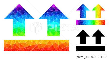 Vector Polygonal Bring Up Icon with Spectral Colored Gradient 82960102