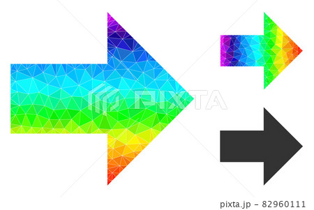 Vector Polygonal Arrow Right Icon with Spectrum Gradient 82960111