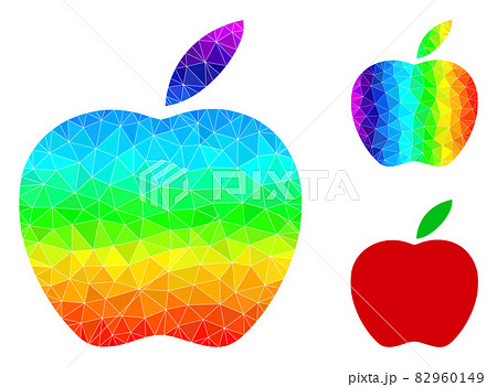 Vector Lowpoly Apple Icon with Rainbow Gradient Vector Lowpoly Apple Icon with Rainbow Gradient 82960149