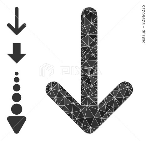 Vector Polygonal Arrow Down Icon with Bonus Icons 82960225
