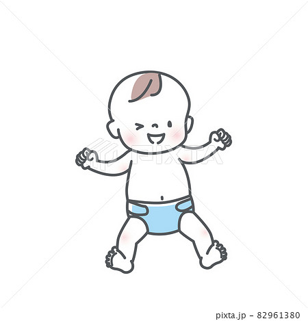 笑顔の赤ちゃんのイラスト素材 82961380
