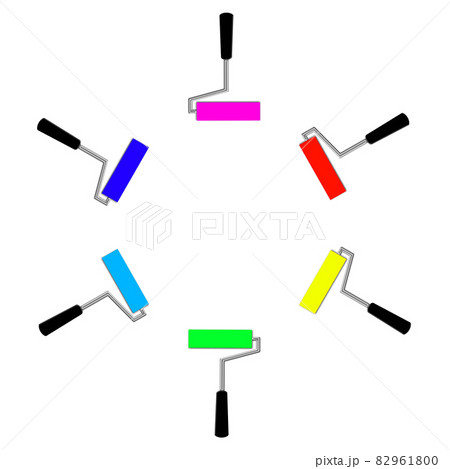 カラフルな塗装ローラー　塗装イメージ 82961800