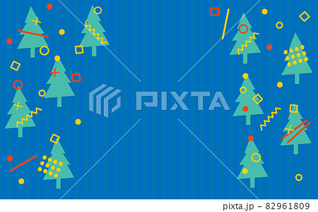 ポップな図形とクリスマスツリー 82961809
