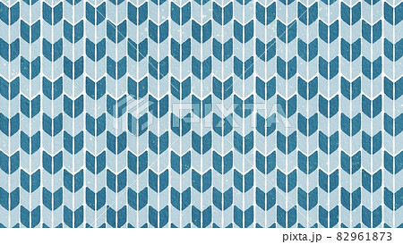 シンプルな和柄パターン 矢絣模様の背景素材 青のイラスト素材
