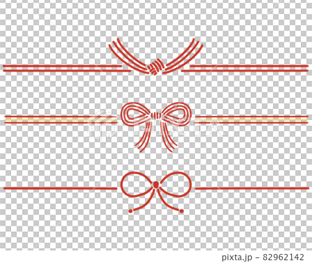 Handwritten flat Mizuhiki illustration material set simple 82962142