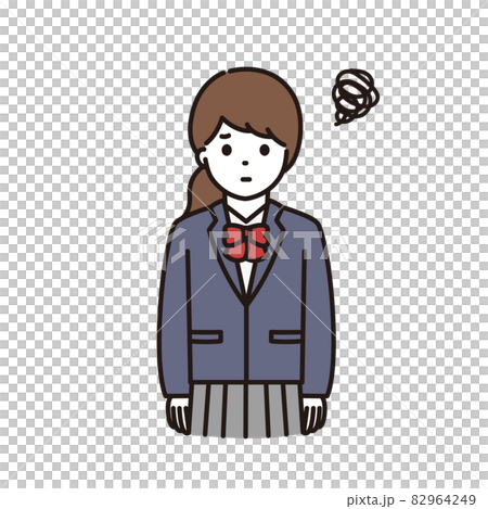 一個穿著麻煩制服的女學生的插圖 一個穿著麻煩制服的女學生的插圖 82964249
