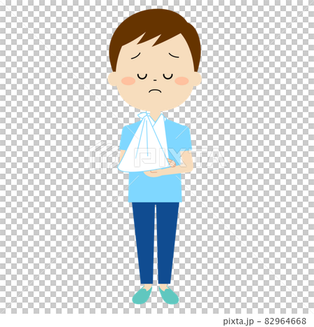 A man who seems to be anxious due to an injury to his upper limbs A man who seems to be anxious due to an injury to his upper limbs 82964668