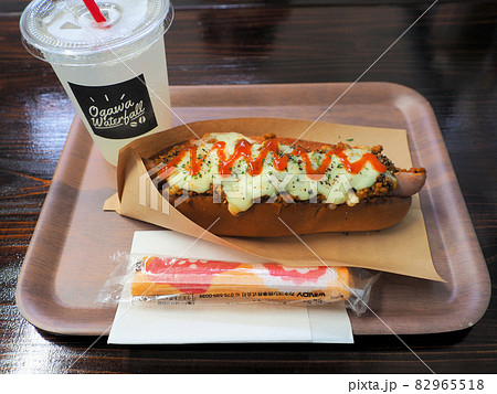 aqua base cafeのホットドックとジュース 鹿児島県肝属郡南大隅町根占川南 aqua base cafeのホットドックとジュース 鹿児島県肝属郡南大隅町根占川南 82965518