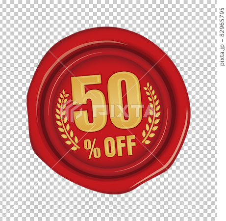 販促・ECサイト向け / 割引アイコン (50%OFF) シーリングワックス・封蝋イラスト 82965795