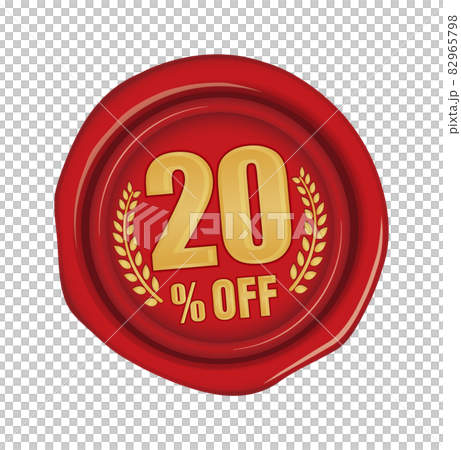 促銷 / EC 網站 / 折扣圖標 (20% OFF) 密封蠟 / 密封蠟插圖 82965798
