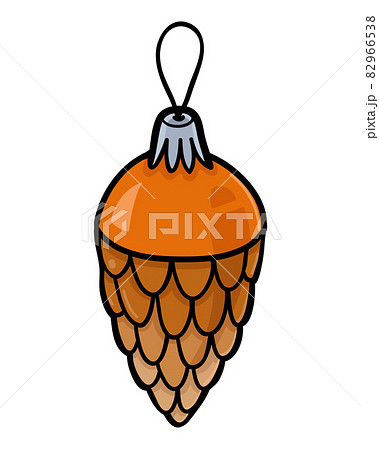 Cartoon vector illustration for children, Christmas tree toy cone 82966538