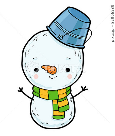 Color illustration for kids, cartoon cute character Snowman Color illustration for kids, cartoon cute character Snowman 82966539