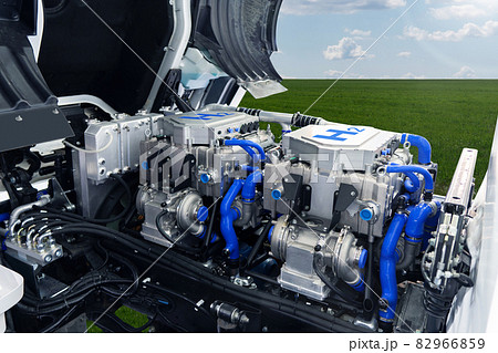 Fuel cell hydrogen truck engine. 82966859