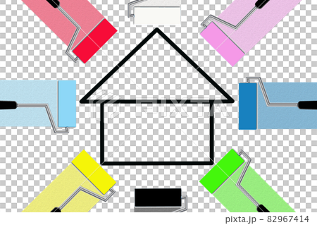 Image of painting the exterior walls of a house Image of painting the exterior walls of a house 82967414