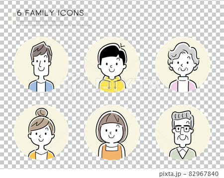 矢量插圖素材：家庭、人物圖標集 82967840