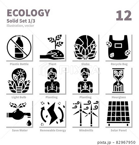 Ecology icons set, Solid, vector and illustration set 1 Ecology icons set, Solid, vector and illustration set 1 82967950